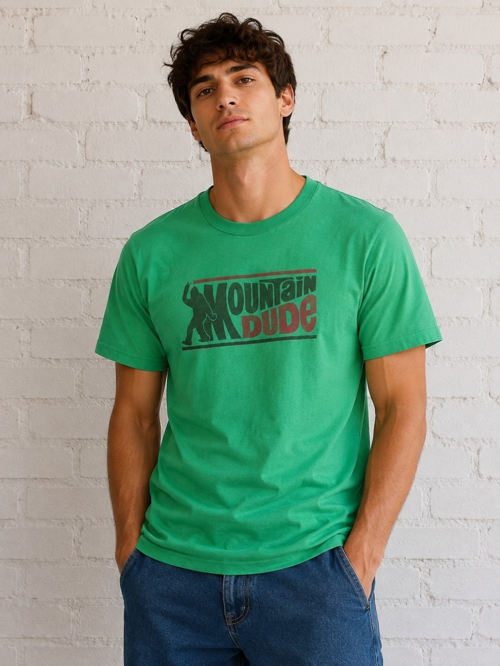 Mountain Dude Sasquatch Graphic Tee - Green